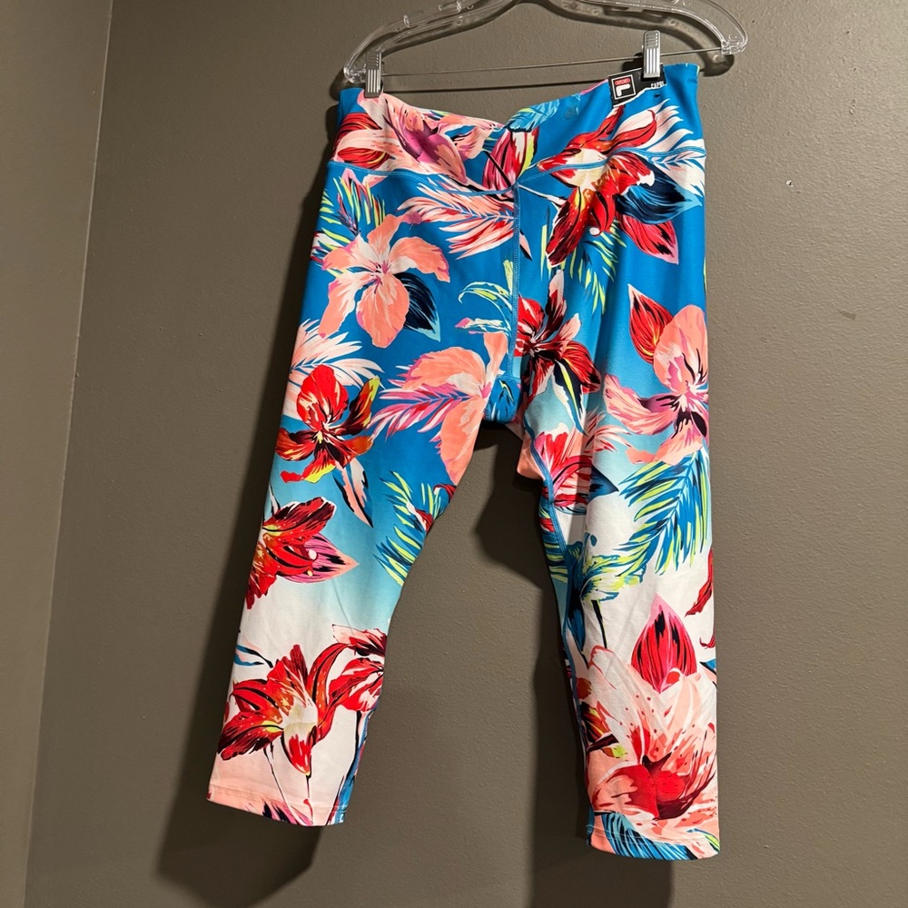 Fila Sport Multicolor Floral Capri Leggings Size XXL - Picture 2 of 6